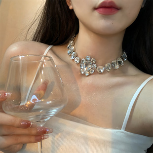 项链女轻奢小众设计高级感夸张水钻锁骨链礼服配饰choker装饰颈链