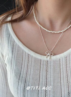 新款蝴蝶结项链女时尚百搭