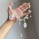 法式 复古天然圆片贝壳珍珠流苏项链女超仙气质海边度假锁骨链配饰