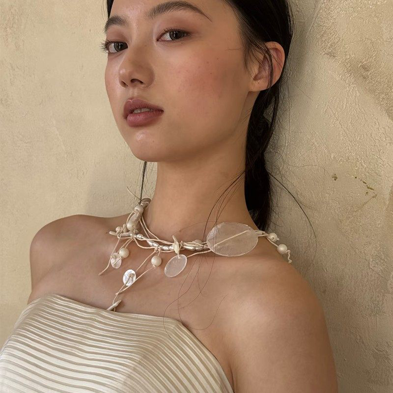 法式白色贝壳珍珠项链女款轻奢多层流苏锁骨链高级感新娘结婚配饰,饰品/流行首饰/时尚饰品新,项链,淘宝优惠券,粉丝福利购,淘宝优惠卷