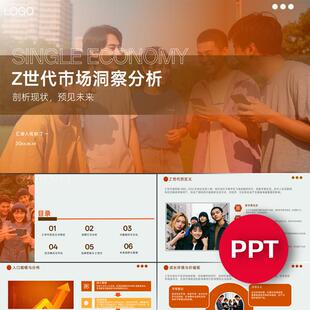 Z世代市场洞察分析ppt模板GENZ用户画像生活行为大气高端ppt