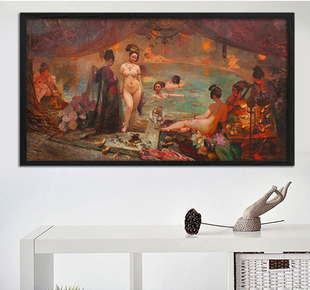 嘉橙戎锦客厅玄关装饰画餐厅背景墙壁画挂画王可伟中国油画美人