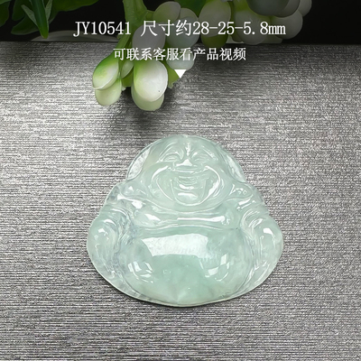 小刘翡翠批发天然缅甸翡翠A货冰糯种佛公吊坠雕工精细带证书