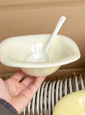 ins异形不规则陶瓷沙拉碗甜品碗早餐酸奶碗高颜值波浪糖水沙冰碗