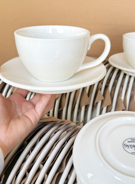 德化乳白瓷咖啡杯碟套装高级感陶瓷下午茶浓缩卡布奇诺拉花杯拿铁