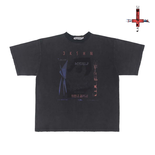 3KASHAM new vintage短宽水洗dirtyfit破坏T恤