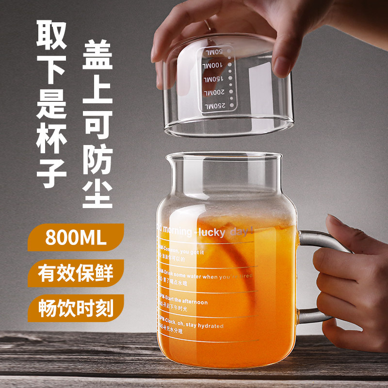 玻璃杯带盖喝水杯家用带