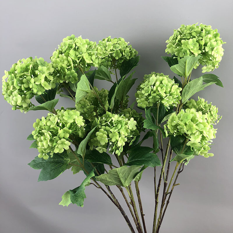 仿真三头雪球花田园韩式