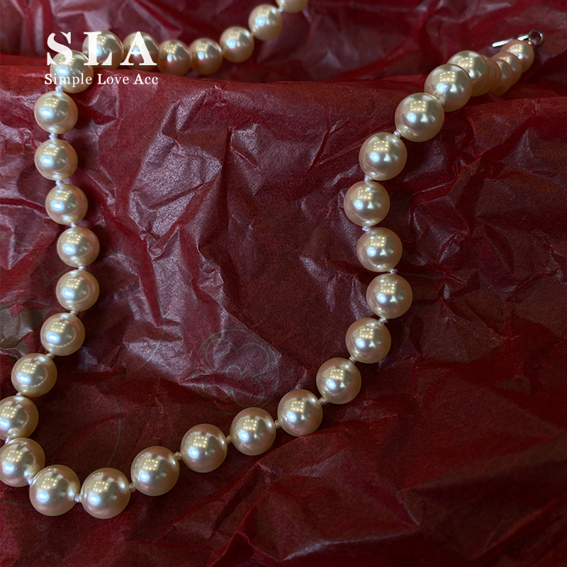 其他纯银扣子女全珍珠项链