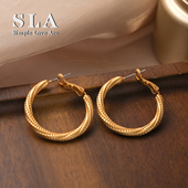 Simple 耳圈潮耳环女 欧美2025年新款 Love Acc私家扭曲设计感个性