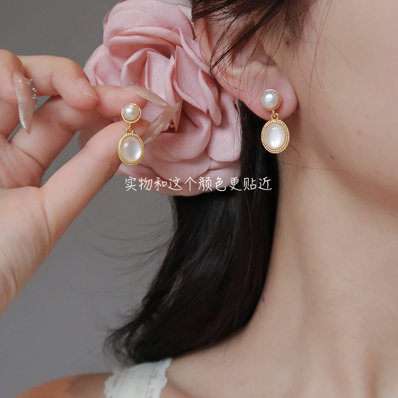 Simple Love Acc私家  2025年爆款小众设计感珍珠气质银针耳环女