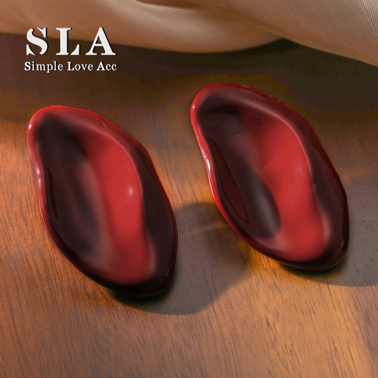 欧美复古时尚安克拉红耳环