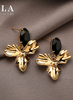 Simple Love Acc私家  轻奢高级设计感不规则花朵气质银针耳环女