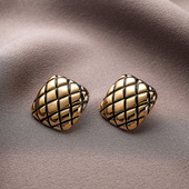 Simple 复古方形格子网银针耳环女 2025年爆款 Love Acc私家