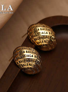 SLA私家 豆豆字母耳钉女 欧美超洋气ins网红银针耳环潮2025年新款