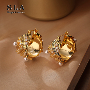 2025年新款 Acc私家 夸张高级感小珍珠锆石耳环女 Love Simple