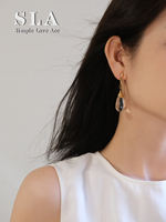 Simple Love Acc Private Water Drop Transparent Oval Earrings 2026 New style Stud Silver Needle Earrings for women thumbnail 4