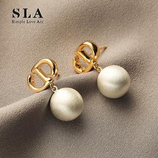 轻奢级感法式 Simple 法式 Acc私家 CD字母拉丝银针耳环女 Love