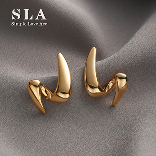小众设计几何简约气质闪电冷淡风高级感耳环 Acc私家 Simple Love