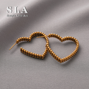 耳环 Acc私家小众设计桃心复古冷淡风高级感2025新款 Simple Love