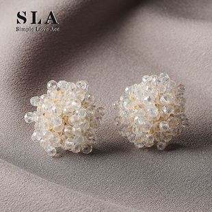 不规则设计水晶高级感时尚 Simple 法式 Acc私家 银针耳环女 Love