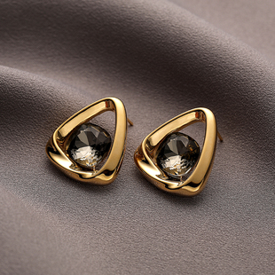 设计师潮流水晶三角形几何银针耳环女 Acc私家 Simple Love