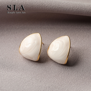 法式 Acc私家 三角形滴釉设计感轻奢气质银针耳环女 Love Simple