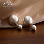 Simple 气质前后金属球球银针耳环女 拉丝高级时尚 Love Acc私家