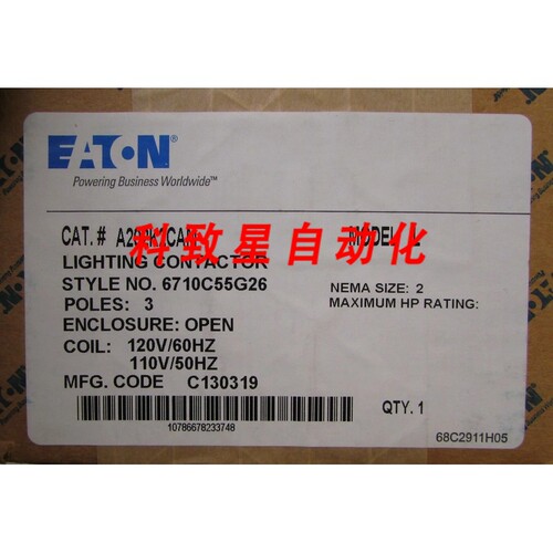 工业配件A202K2CAM DIMENSION 2 照明接触器110/120V 3极
