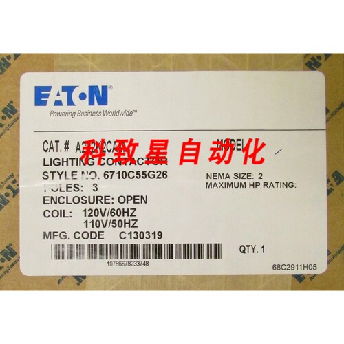 工业配件A202K2CAM SZE 2 MOD L 照明接触器110/120V 6710C55G26
