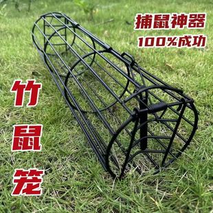 新款大号加粗竹鼠笼神器铁艺圆形竹鼠笼野外竹地鼠三层猫笼子