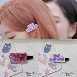 浪姐张月同款发夹趣味文字发卡哎呀我脑子呢侧边刘海夹亚克力发饰