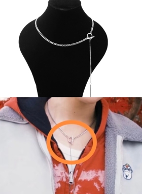 郝熠然同款项链男女小众设计感轻奢OT扣锁骨链2026新款毛衣链颈链