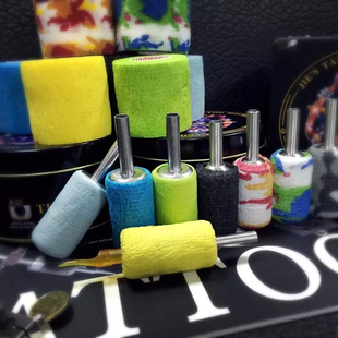 彩色自粘弹力纹身绑带机器绷带手柄缠绕2.5 5cm长5米弹性防滑防震