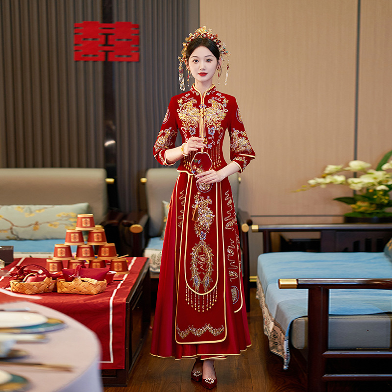 秀禾服新娘2025新款结婚中式婚纱礼服敬酒服重工龙凤褂嫁衣女