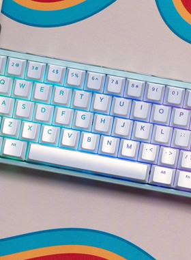 边界外设幻彩珠光键帽原厂高度PC1.7厚度wooting白色75 适配磁轴