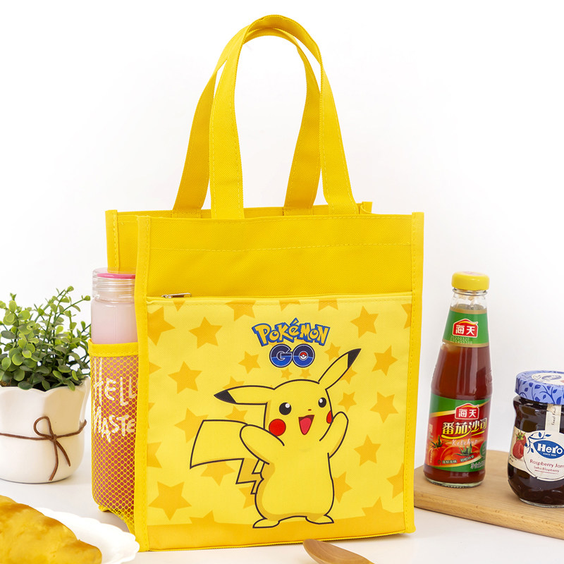 可爱学生餐盒袋子手提袋大号饭盒袋小孩儿童便当包卡通防水帆布袋