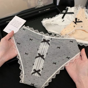 蕾丝低腰透气少女三角裤 香香呢喃 女2025新款 法式 性感蝴蝶结内裤