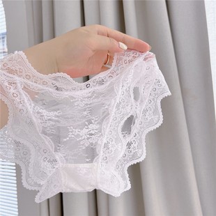 女士低腰透氣純棉檔三角褲 女生批發(fā) 日系性感蕾絲內(nèi)褲 白月光私語