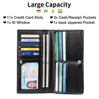 RFID anti-theft brush for women's long wallet手拿钱包女票夹