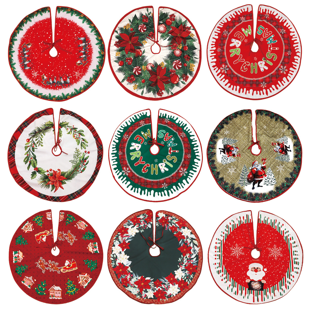 Christmas Printed Tree Skirt New Elk Christmas Tree Decorat