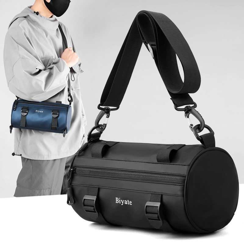 New men's bag, crossbody bag, trendy cylindrical bag圆筒包