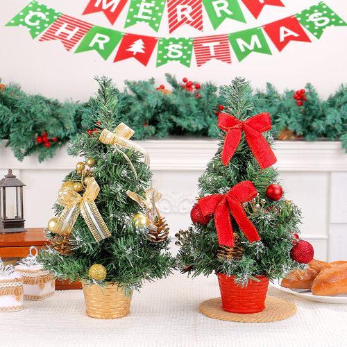 Christmas small tree potted ornament圣诞小树盆栽摆件圣诞节