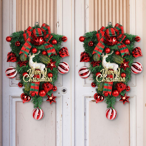 Christmas reindeer hanging upside down tree Christmas wreath