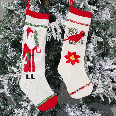 Christmas Socks Knitted Gift Bag Christmas Candy Bag圣诞袜子