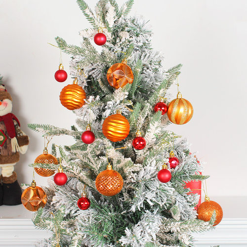 6cm Bucket Colored Christmas Ball Plastic Ball Set圣诞球套装