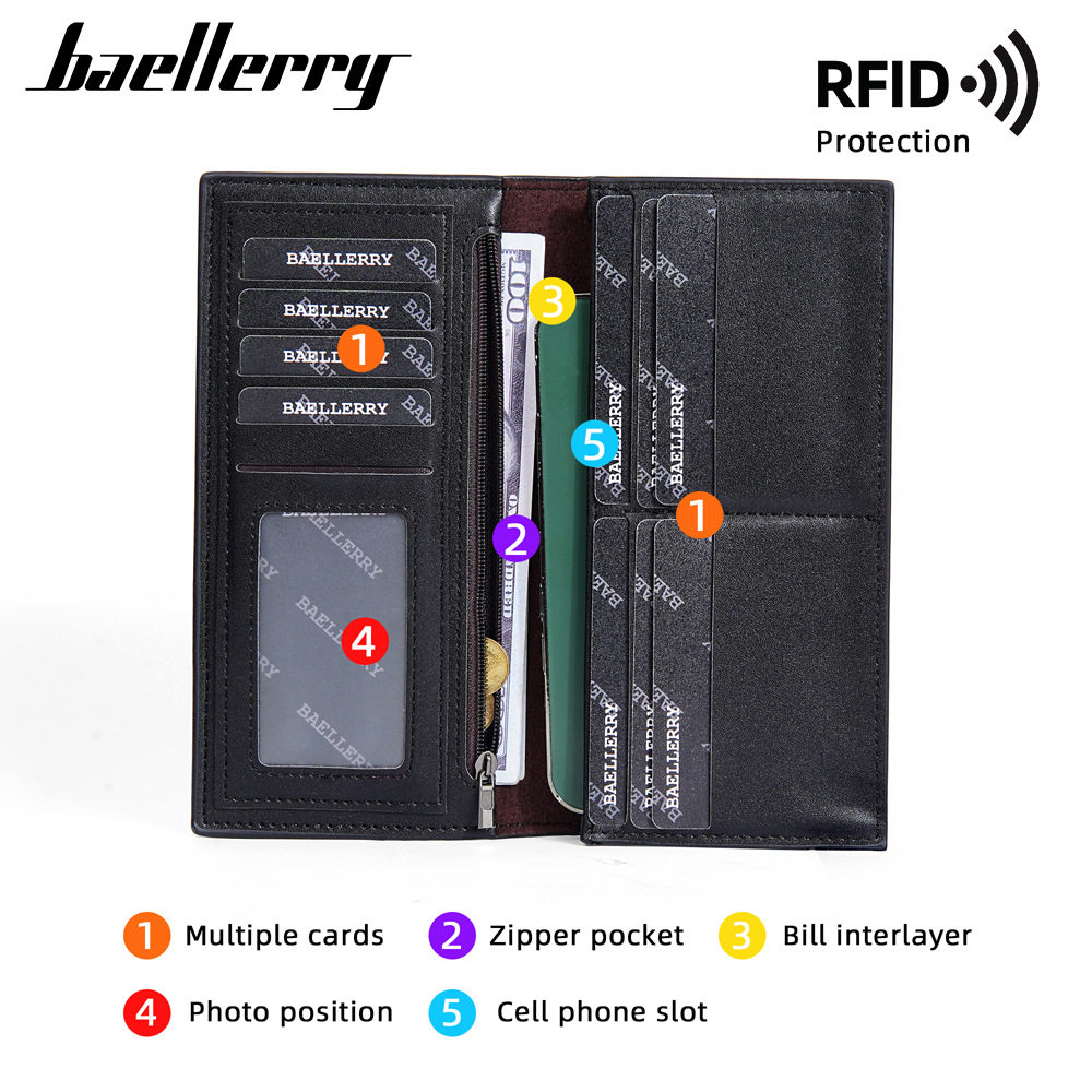 RFID wallet with multiple card slots, men's wallet男士钱包