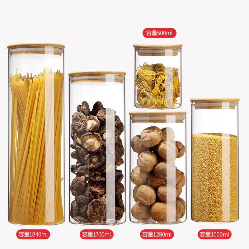 Glass sealed jar, storage btle kitcn food storage box