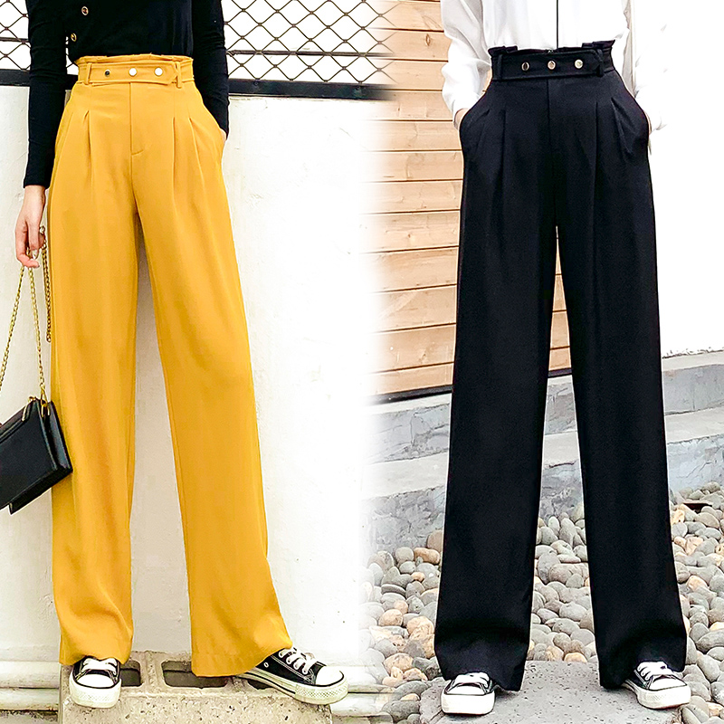 Wide leg pants 2022 spring clothes new pattern Paige Drape black Straight Suit pants Easy Mopping the floor trousersin the Women's clothing/Boutique , Pants , Casual pants  category - from Buy2taobao.com to provide professional Taobao agent buy service