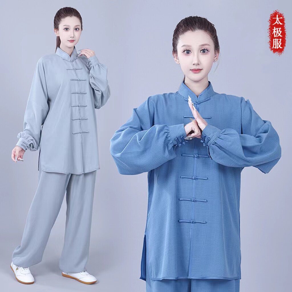 武承春夏薄款亚麻棉长袖太极服										